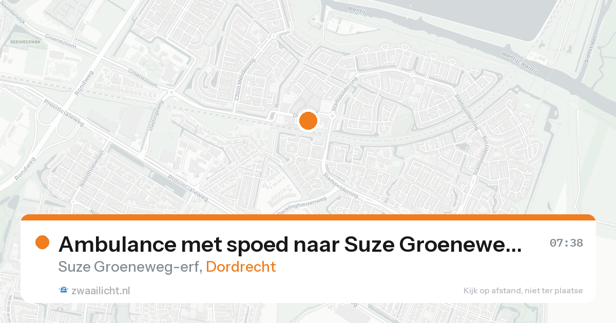 Ambulance met spoed naar Suze Groeneweg-erf in Dordrecht — 23 aug 2026