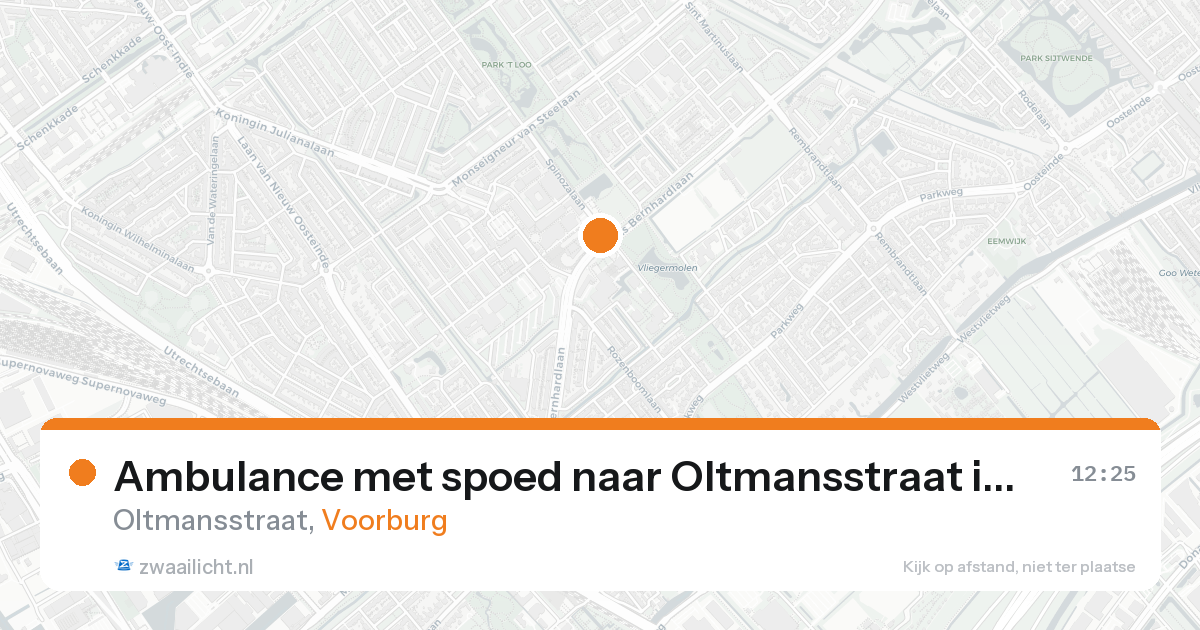 Ambulance met spoed naar Oltmansstraat in Voorburg — 19 aug 2026
