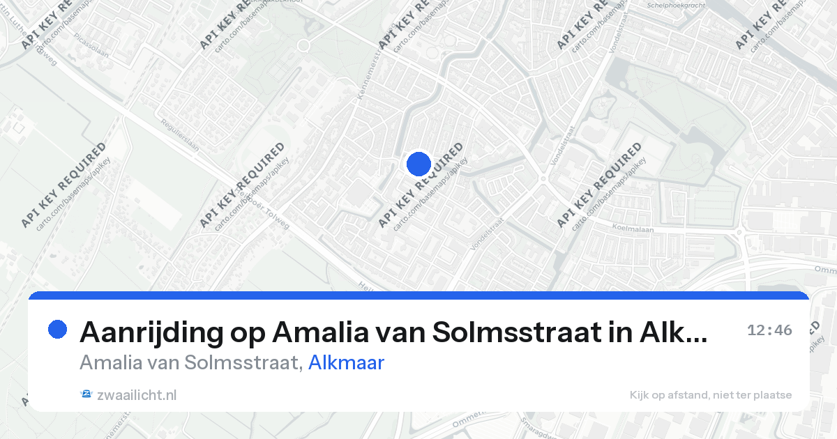 Aanrijding op Amalia van Solmsstraat in Alkmaar — 26 aug 2026
