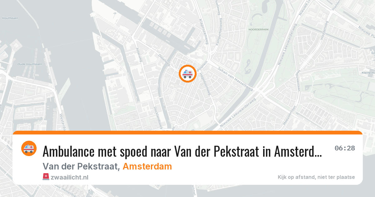 Ambulance met spoed naar Van der Pekstraat in Amsterdam — 18 mrt 2026