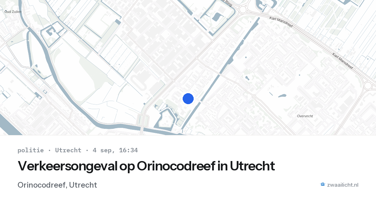 Verkeersongeval op Orinocodreef in Utrecht — 4 sep 2026