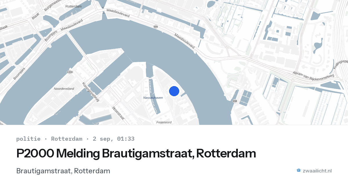 P2000 Melding Brautigamstraat, Rotterdam — 1 sep 2026