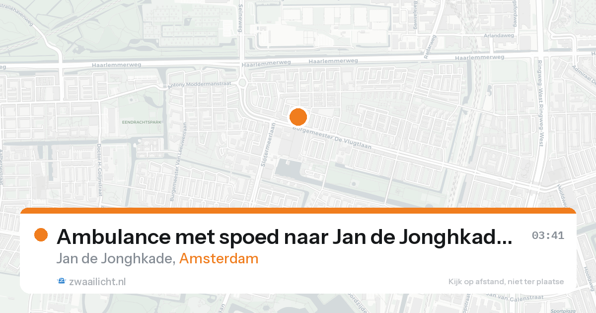 Ambulance met spoed naar Jan de Jonghkade in Amsterdam — 16 aug 2026