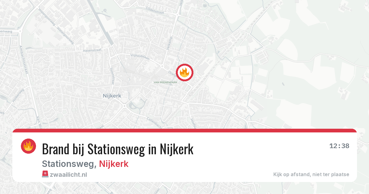 Brand bij Stationsweg in Nijkerk — 20 jun 2026