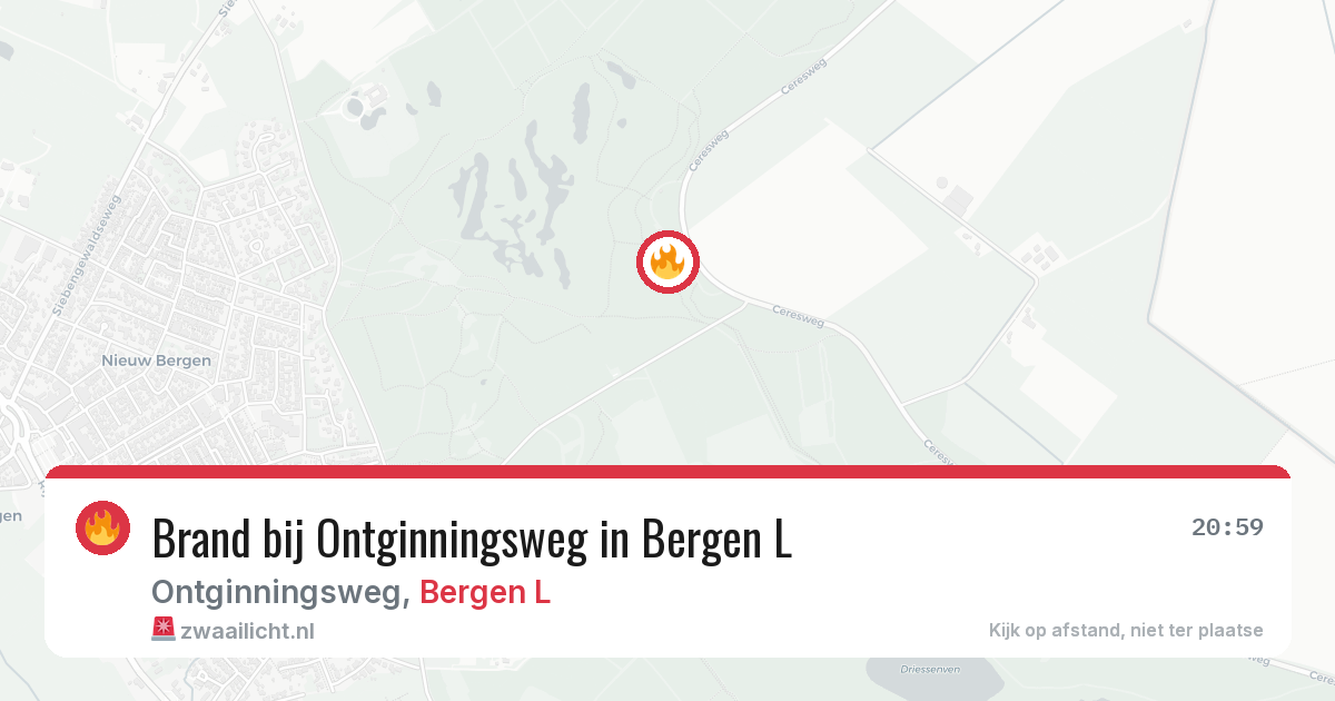 Brand bij Ontginningsweg in Bergen L — 29 jul 2026