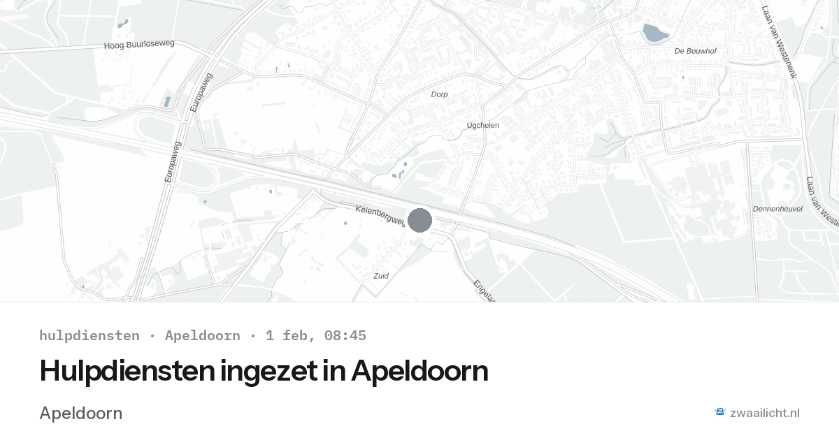 Hulpdiensten ingezet in Apeldoorn — 1 feb 2026 | 🚨 Zwaailicht.nl