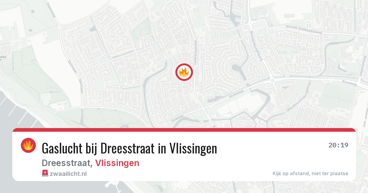 Gaslucht bij Dreesstraat in Vlissingen — 29 jul 2026