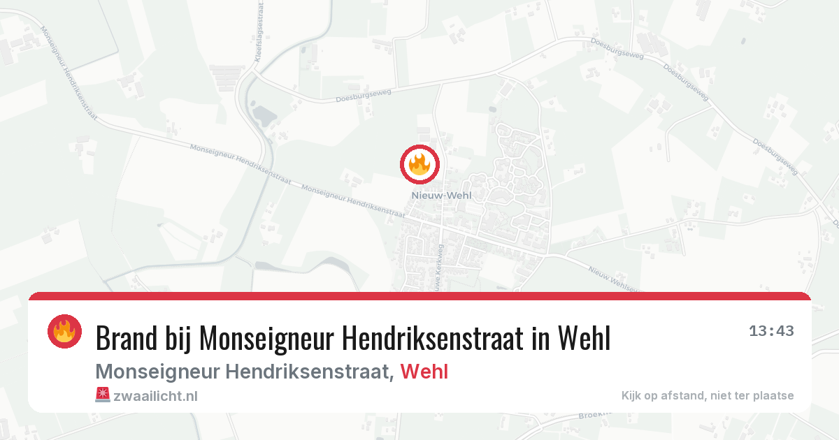Brand bij Monseigneur Hendriksenstraat in Wehl — 18 jun 2026