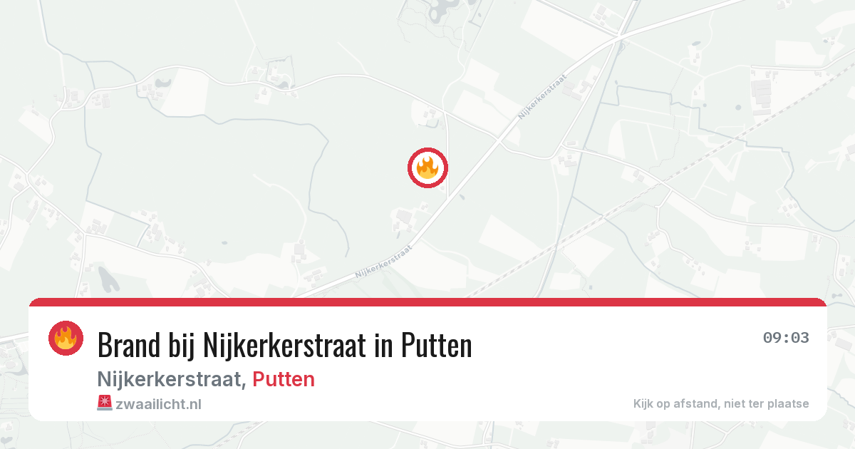 Brand bij Nijkerkerstraat in Putten — 20 jun 2026