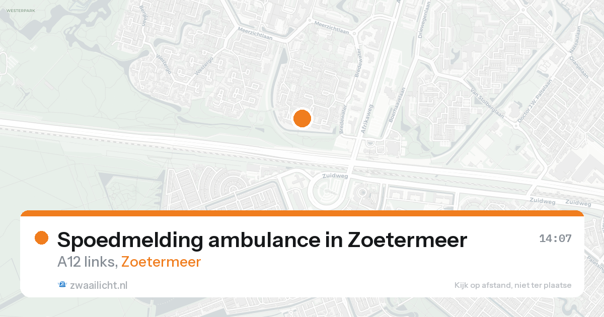 Spoedmelding ambulance in Zoetermeer — 20 aug 2026