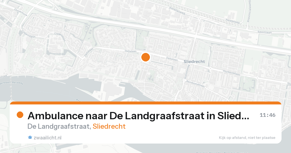 Ambulance naar De Landgraafstraat in Sliedrecht — 17 aug 2026