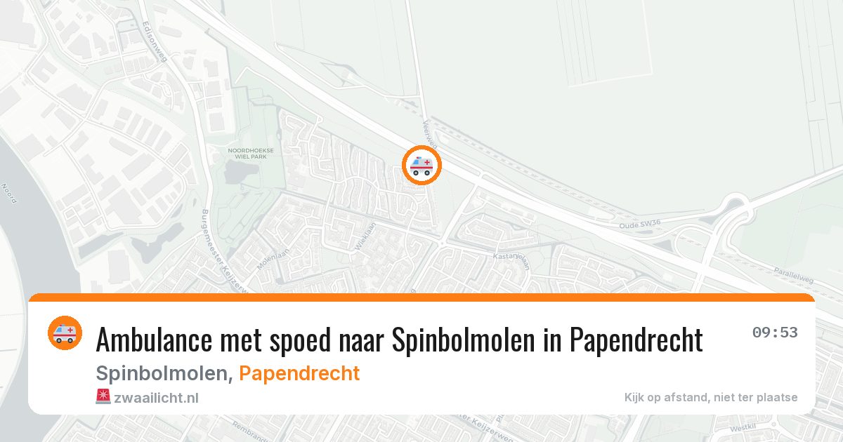 Ambulance met spoed naar Spinbolmolen in Papendrecht — 28 jan 2026