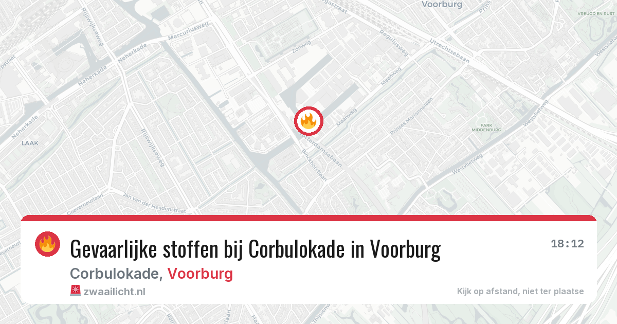 Gevaarlijke stoffen bij Corbulokade in Voorburg — 12 jul 2026