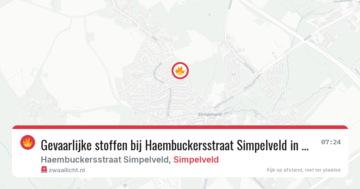 Gevaarlijke stoffen bij Haembuckersstraat Simpelveld in Simpelveld — 10 mrt 2026