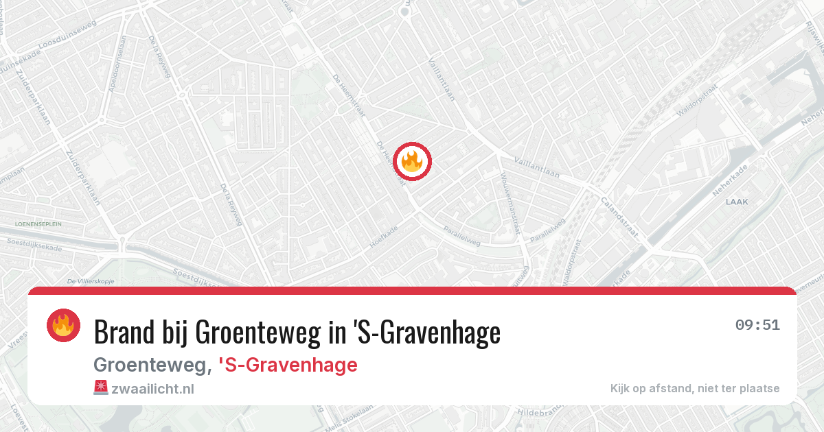 Brand bij Groenteweg in 'S-Gravenhage — 29 jun 2026