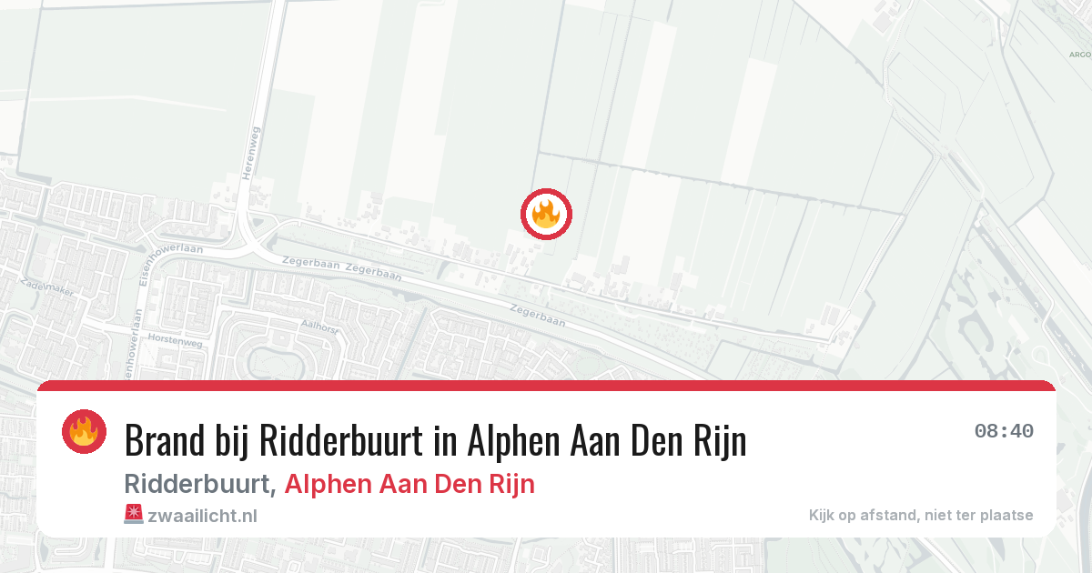 Brand bij Ridderbuurt in Alphen Aan Den Rijn — 7 aug 2026