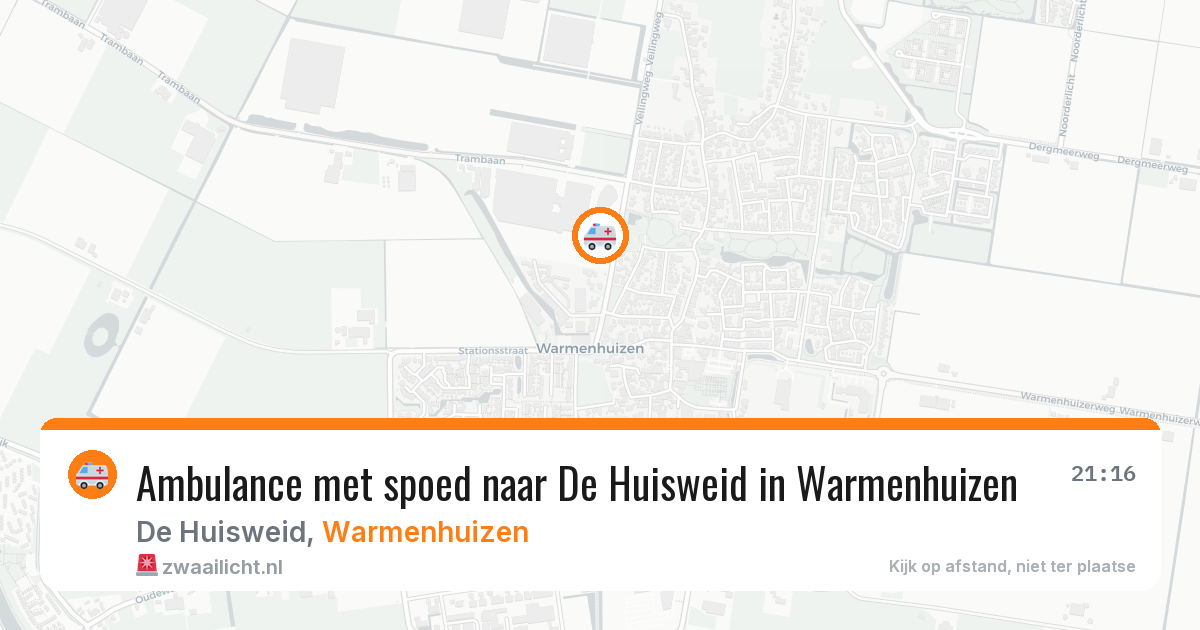 Ambulance met spoed naar De Huisweid in Warmenhuizen — 8 apr 2026