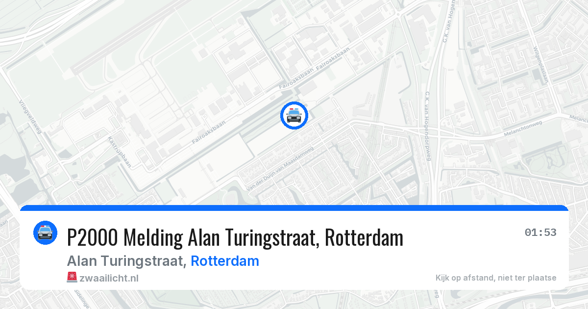 P2000 Melding Alan Turingstraat, Rotterdam — 6 jun 2026