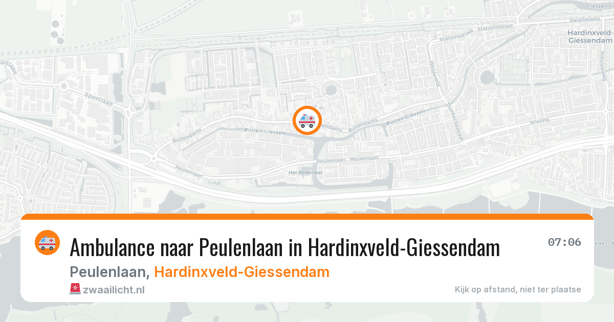 Ambulance naar Peulenlaan in Hardinxveld-Giessendam — 11 aug 2026