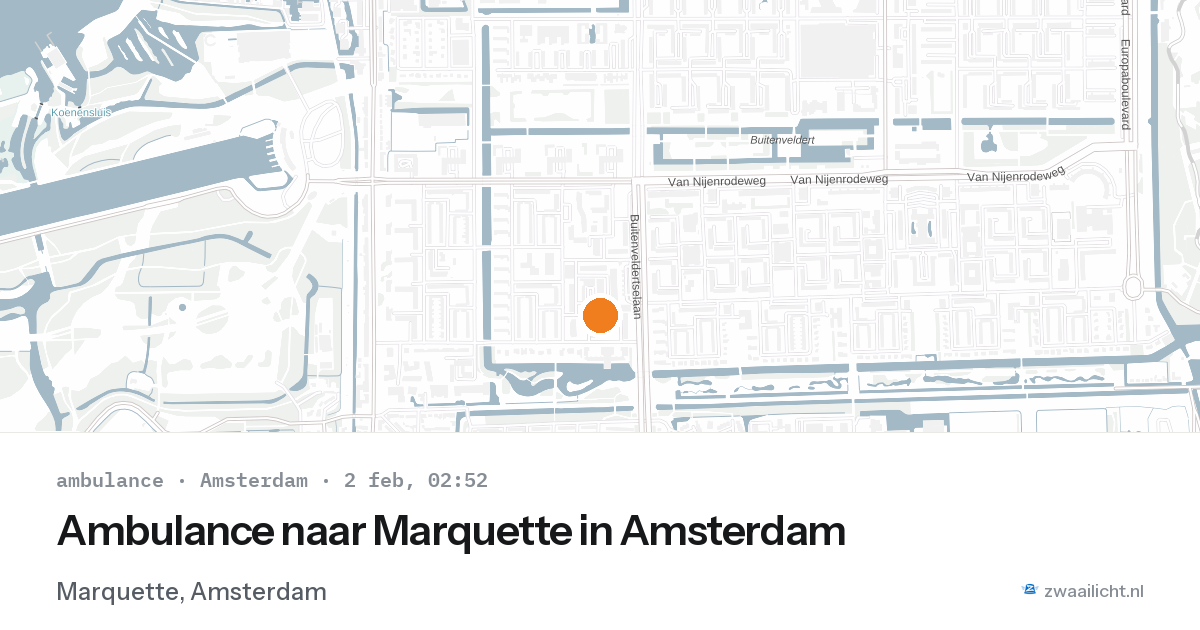 Ambulance naar Marquette in Amsterdam — 2 feb 2026