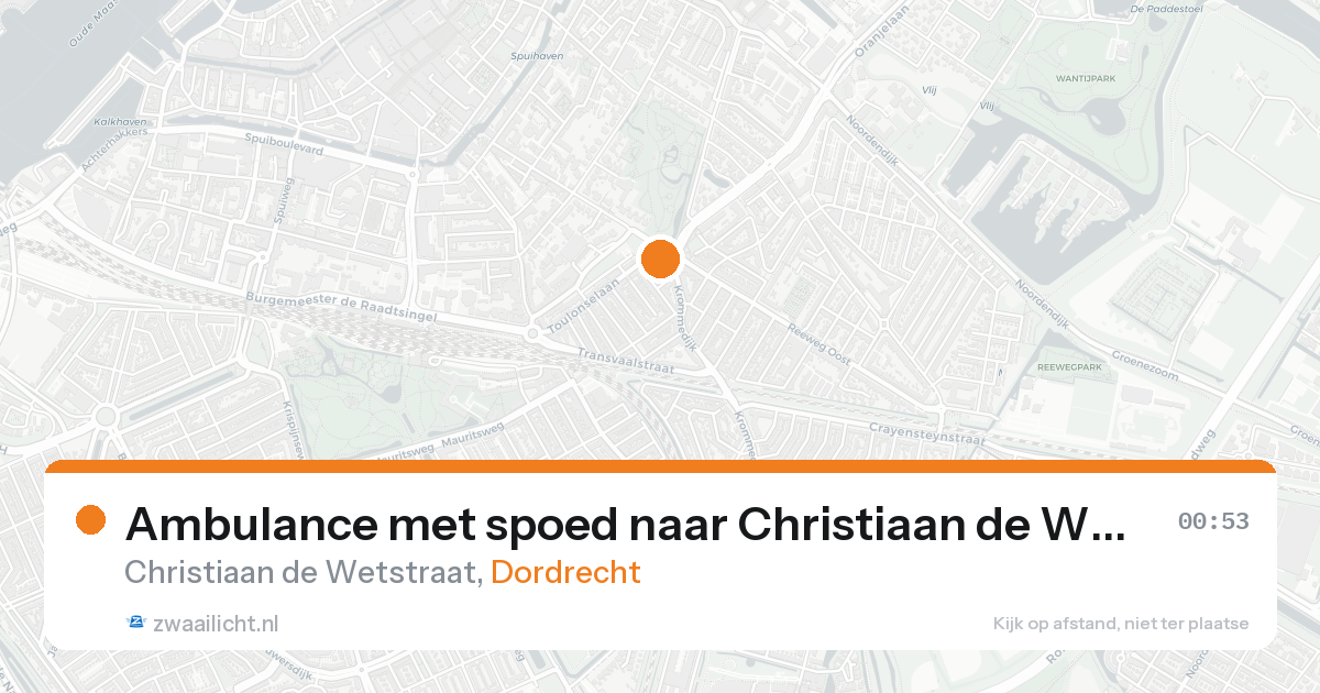 Ambulance met spoed naar Christiaan de Wetstraat in Dordrecht — 23 aug 2026