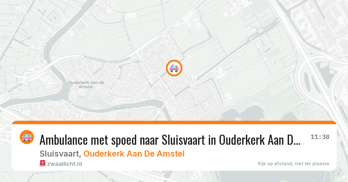 Ambulance met spoed naar Sluisvaart in Ouderkerk Aan De Amstel — 4 aug 2026