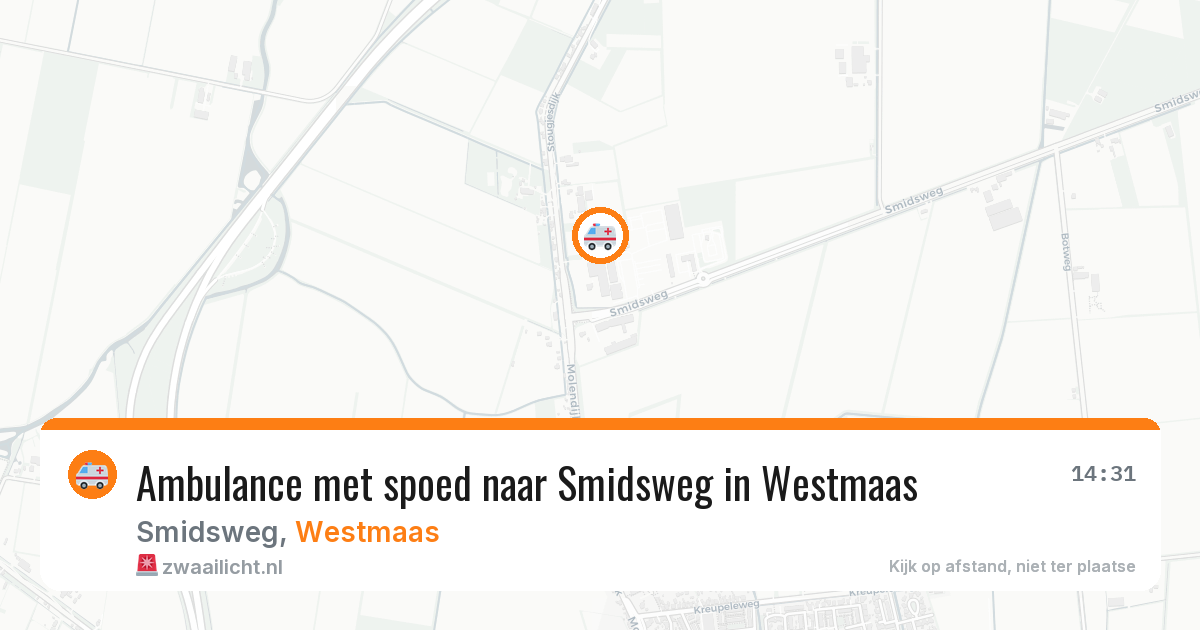 Ambulance met spoed naar Smidsweg in Westmaas — 9 feb 2026