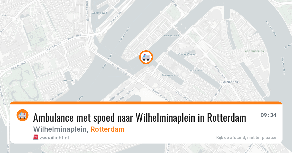 Ambulance met spoed naar Wilhelminaplein in Rotterdam — 16 jun 2026