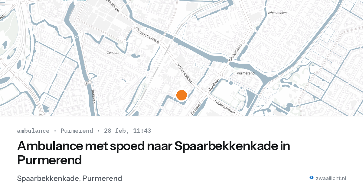 Ambulance met spoed naar Spaarbekkenkade in Purmerend — 28 feb 2026