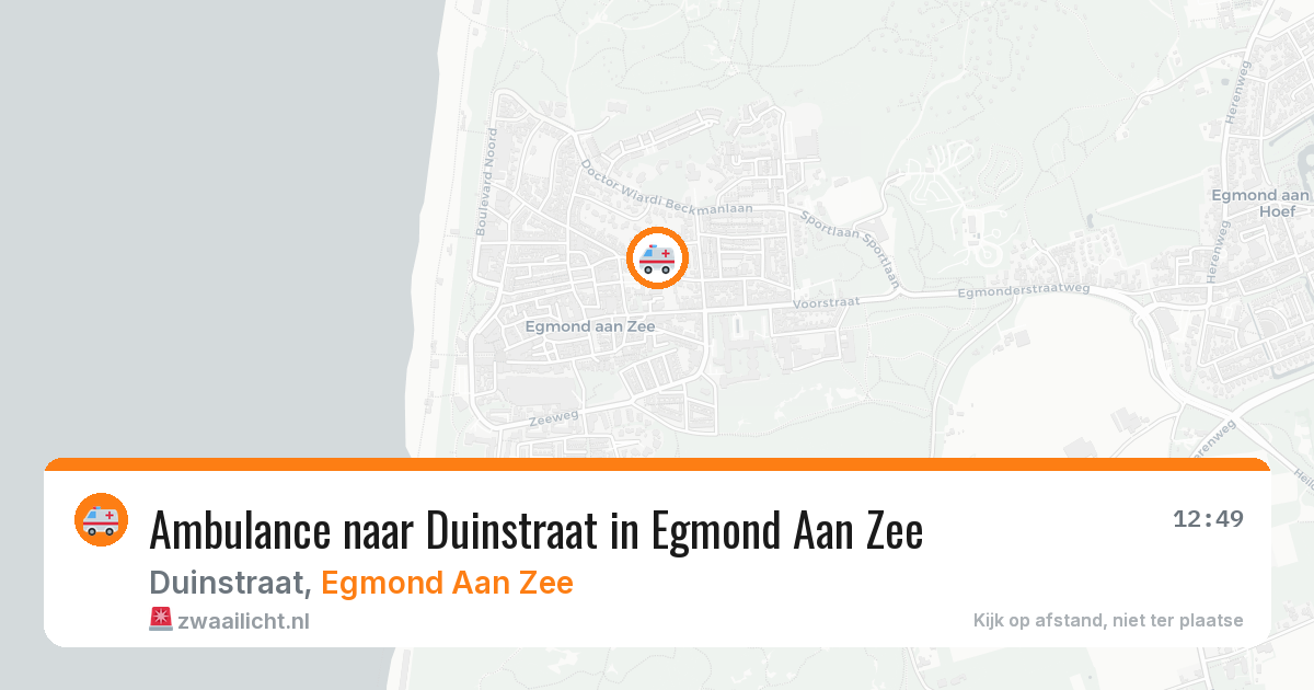 Ambulance naar Duinstraat in Egmond Aan Zee — 25 mei 2026