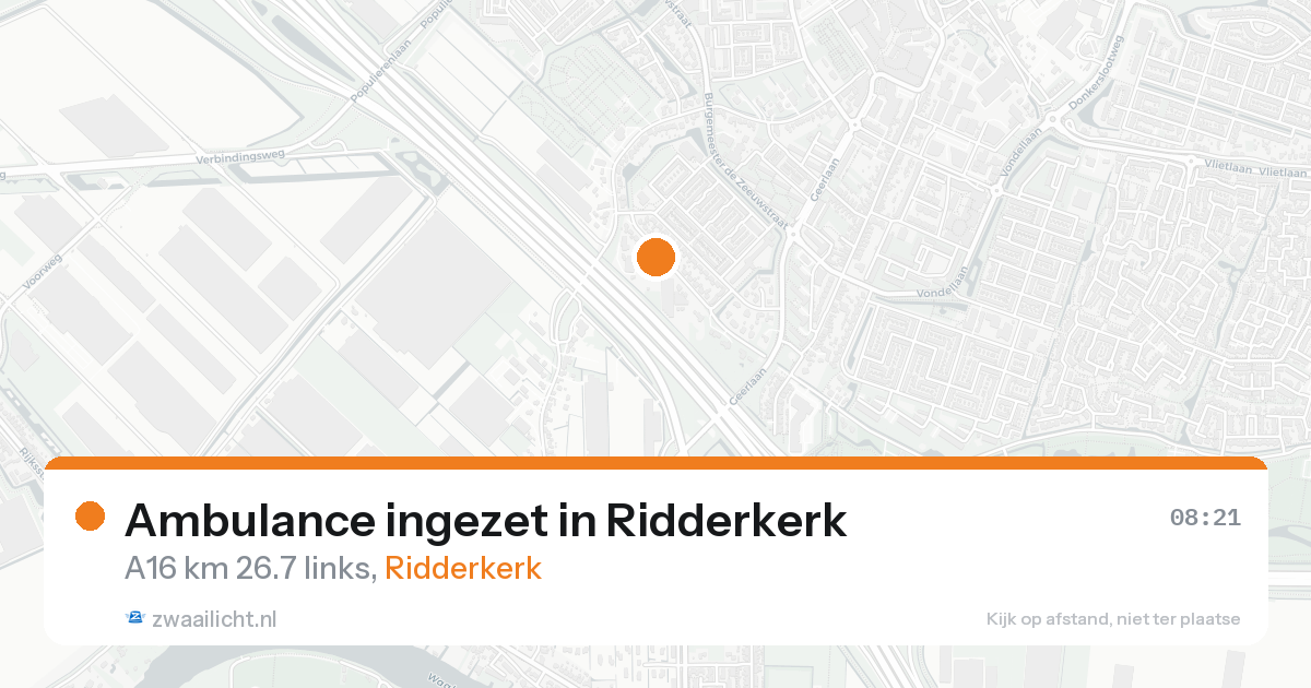 Ambulance ingezet in Ridderkerk — 26 aug 2026