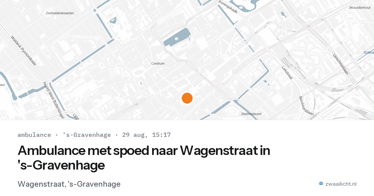 Ambulance met spoed naar Wagenstraat in 's-Gravenhage — 29 aug 2026