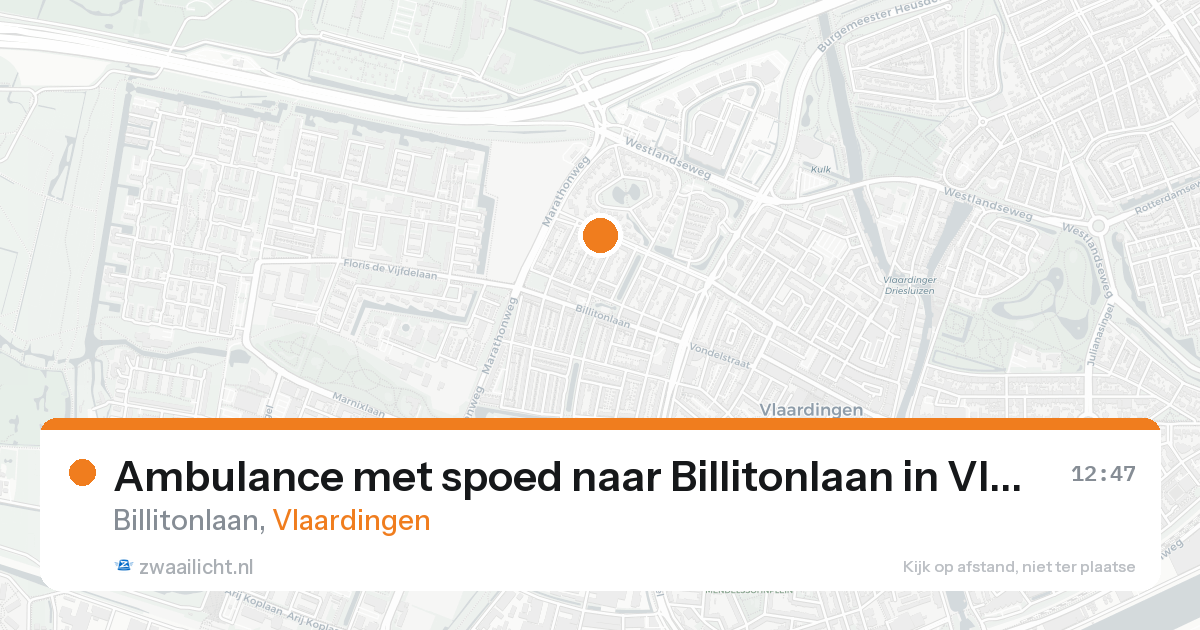 Ambulance met spoed naar Billitonlaan in Vlaardingen — 25 aug 2026