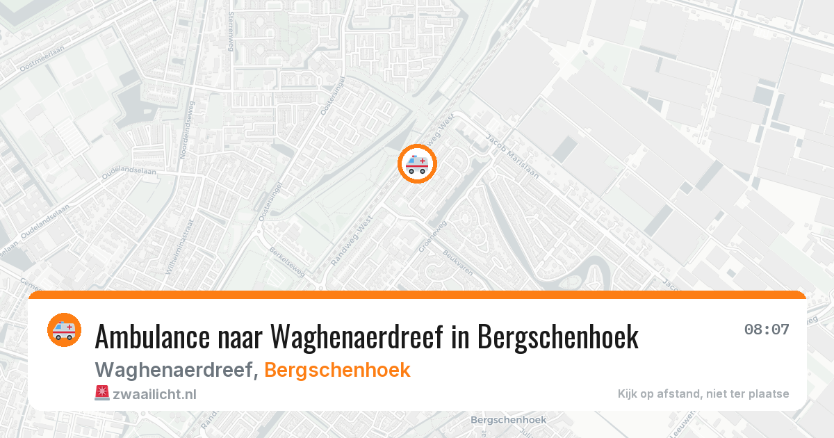 Ambulance naar Waghenaerdreef in Bergschenhoek — 16 jun 2026