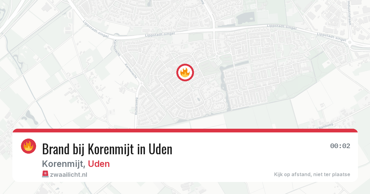 Brand bij Korenmijt in Uden — 2 aug 2026