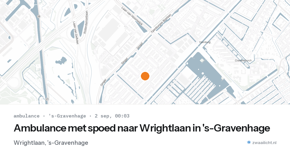 Ambulance met spoed naar Wrightlaan in 's-Gravenhage — 1 sep 2026