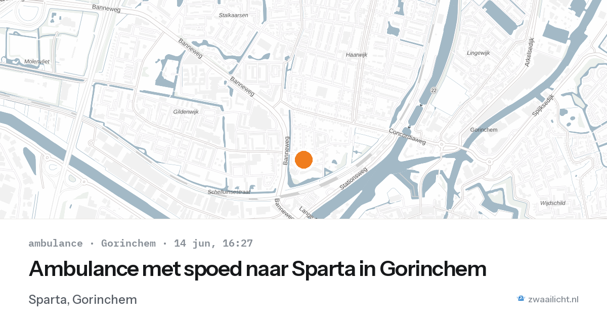Ambulance met spoed naar Sparta in Gorinchem — 14 jun 2026