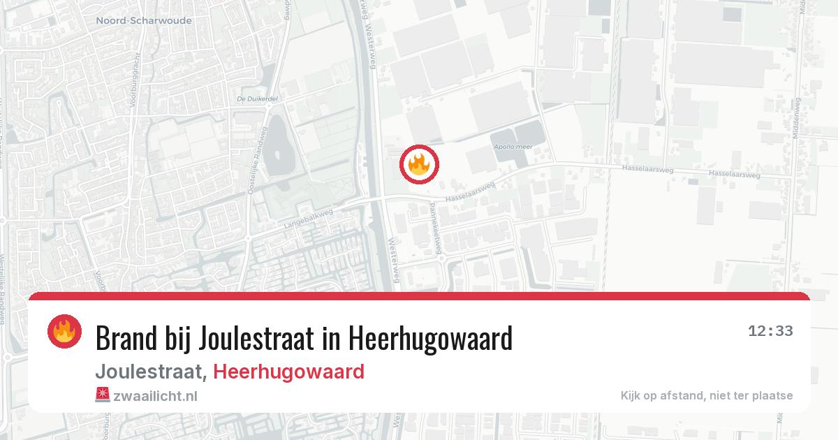 Brand bij Joulestraat in Heerhugowaard — 7 jul 2026