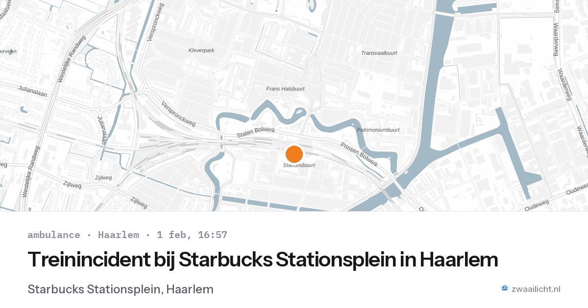 Treinincident bij Starbucks Stationsplein in Haarlem — 1 feb 2026