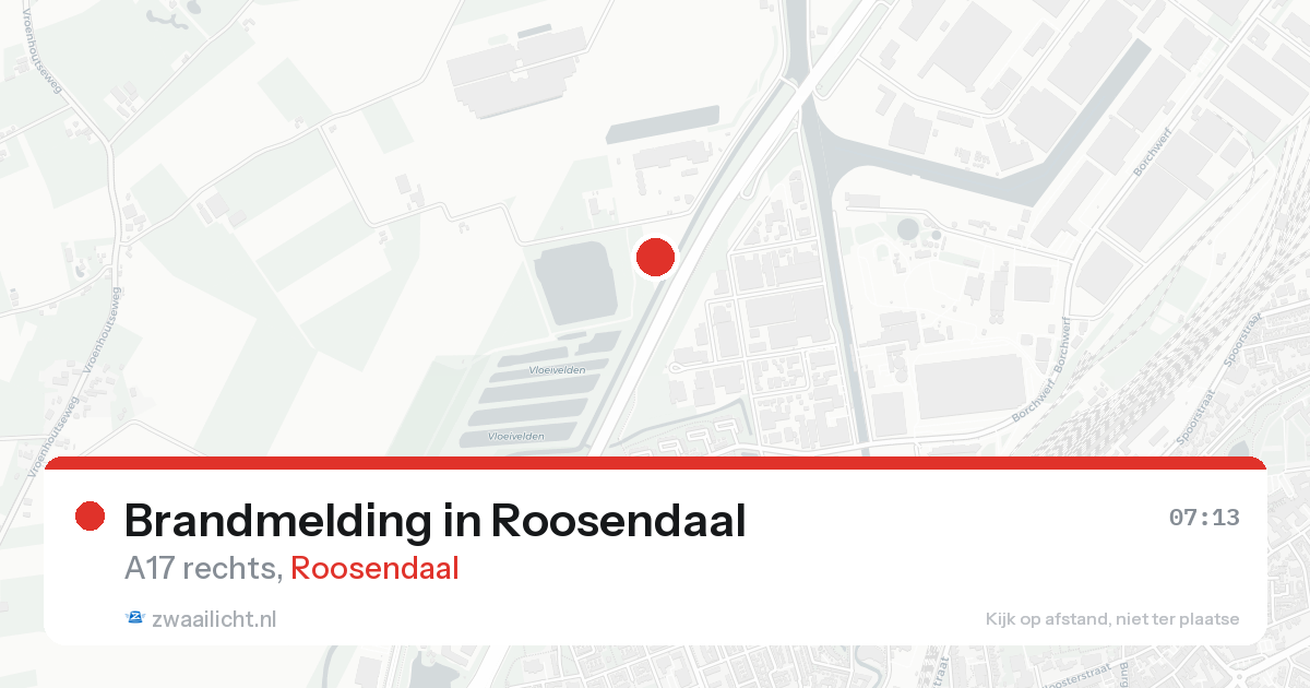 Brandmelding in Roosendaal — 17 aug 2026