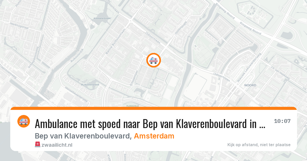 Ambulance met spoed naar Bep van Klaverenboulevard in Amsterdam — 27 mei 2026