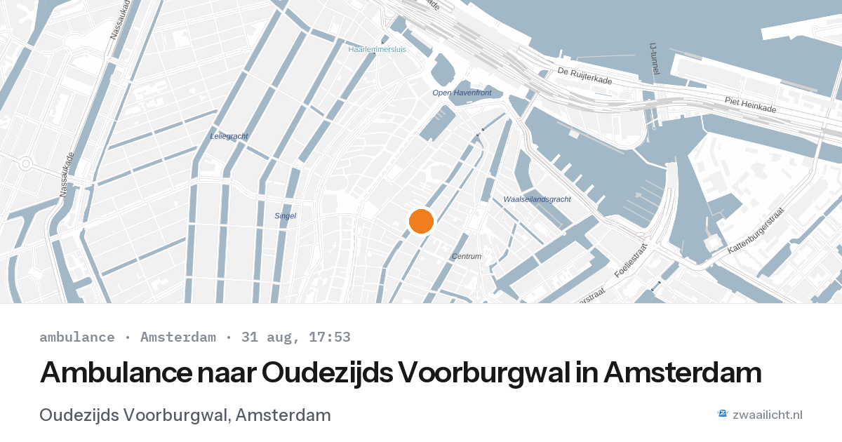 Ambulance naar Oudezijds Voorburgwal in Amsterdam — 31 aug 2026