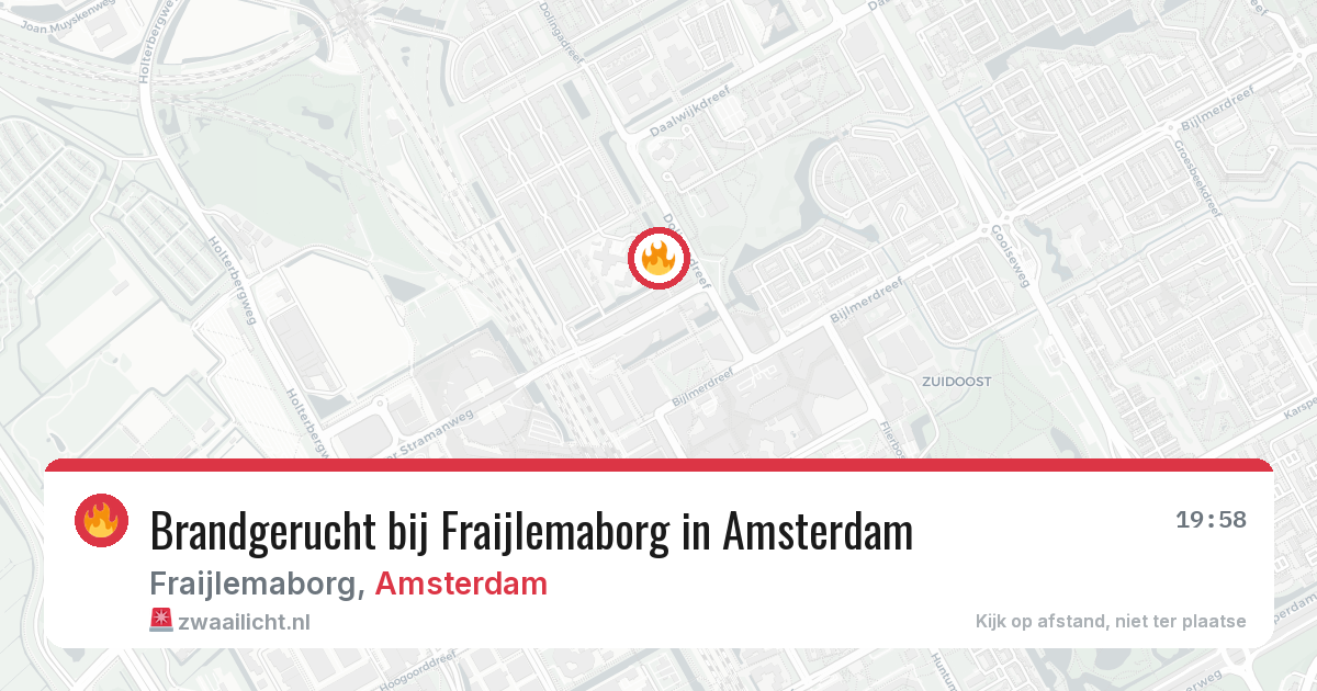 Brandgerucht bij Fraijlemaborg in Amsterdam — 30 jul 2026