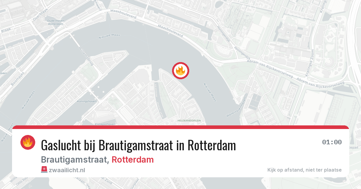 Gaslucht bij Brautigamstraat in Rotterdam — 1 jul 2026