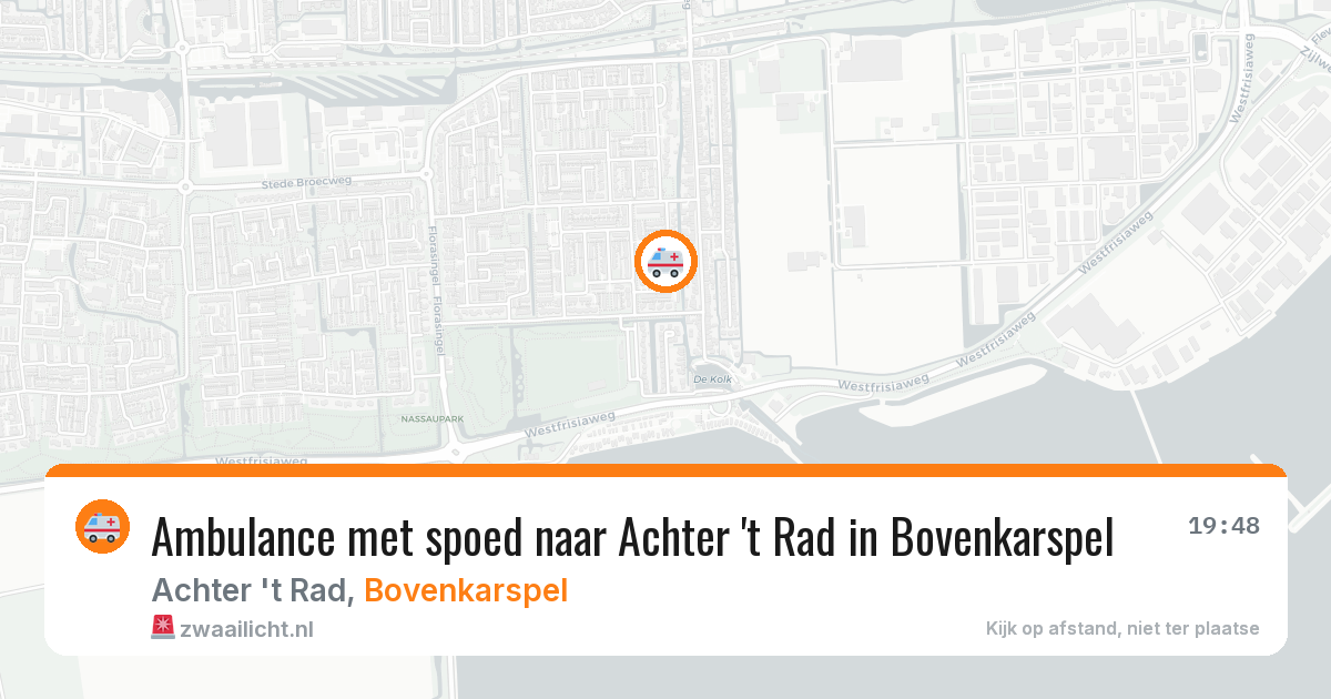 Ambulance met spoed naar Achter 't Rad in Bovenkarspel — 20 jan 2026