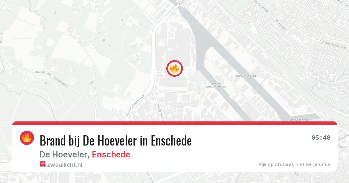 Brand bij De Hoeveler in Enschede — 17 jul 2026