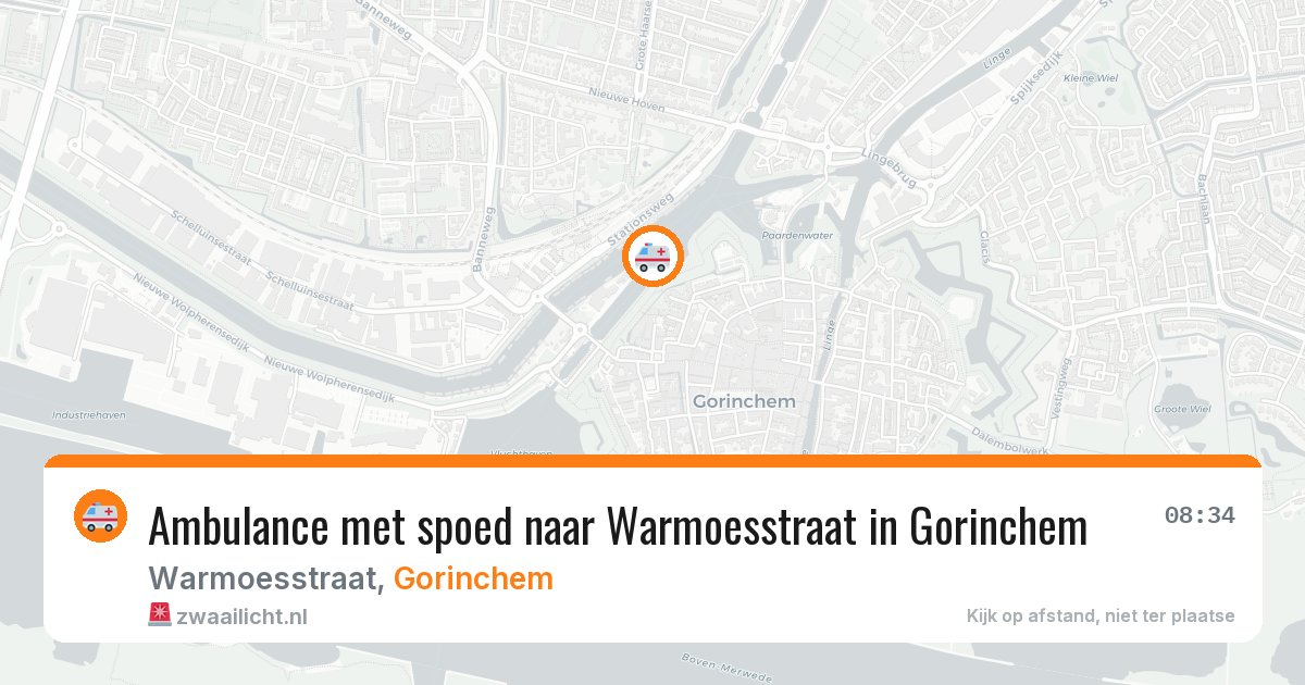 Ambulance met spoed naar Warmoesstraat in Gorinchem — 29 jul 2026