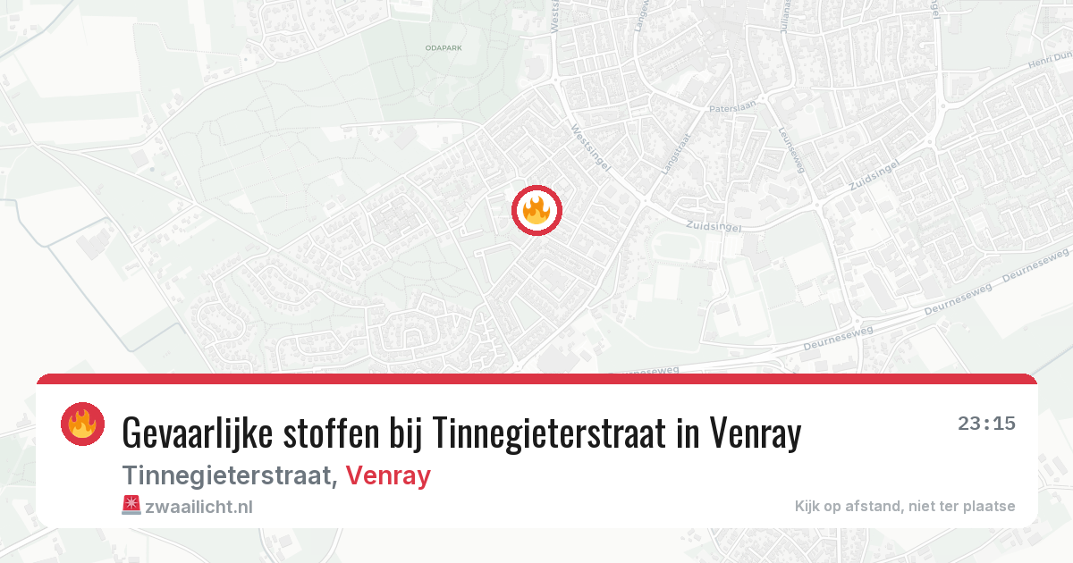 Gevaarlijke stoffen bij Tinnegieterstraat in Venray — 21 mei 2026