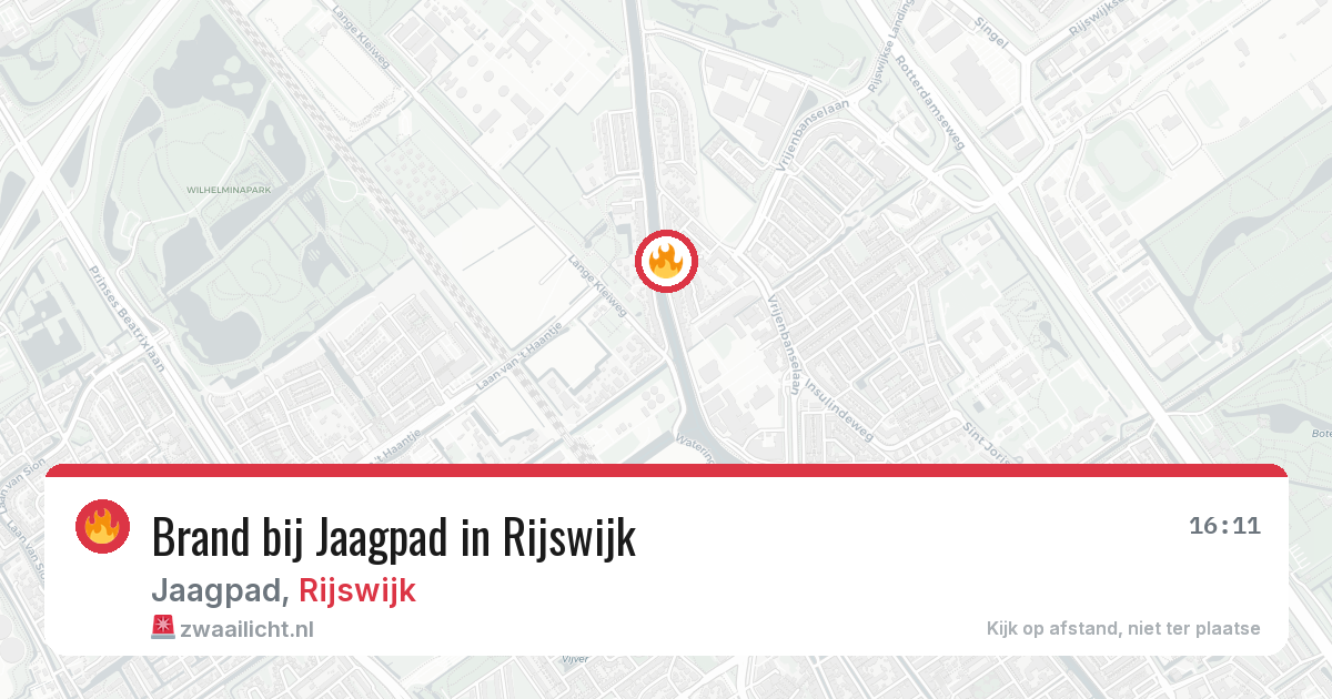 Brand bij Jaagpad in Rijswijk — 22 apr 2026