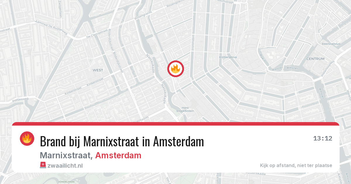 Brand bij Marnixstraat in Amsterdam — 28 mei 2026